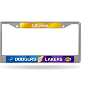 Los Angeles Dodgers Lakers 2020 City of Champions Chrome License Plate Frame